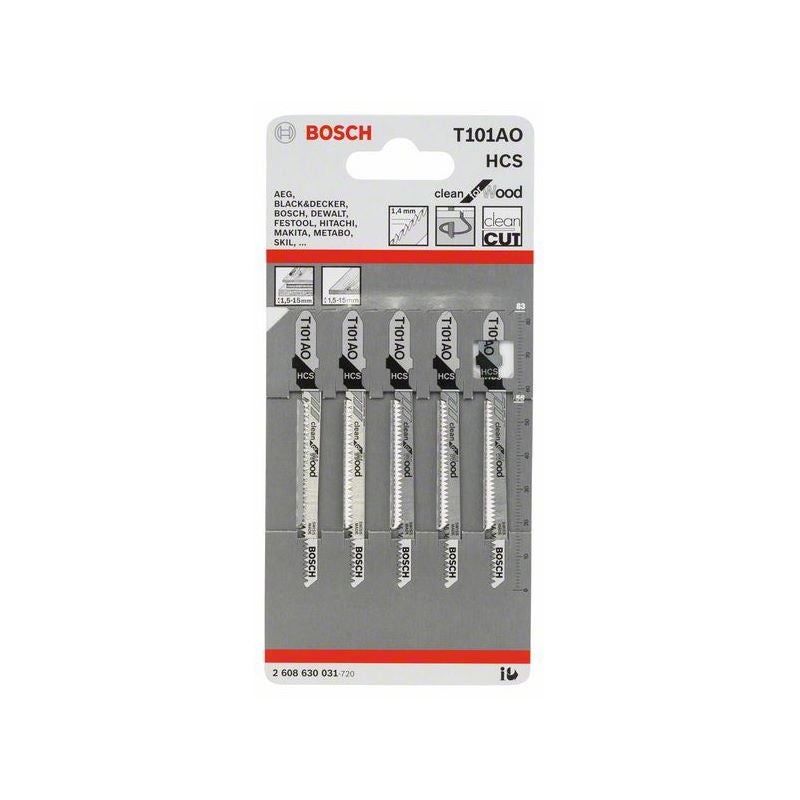 Bosch Stichsägeblatt T 101 AO Clean for Wood, 5er-Pack #2608630031