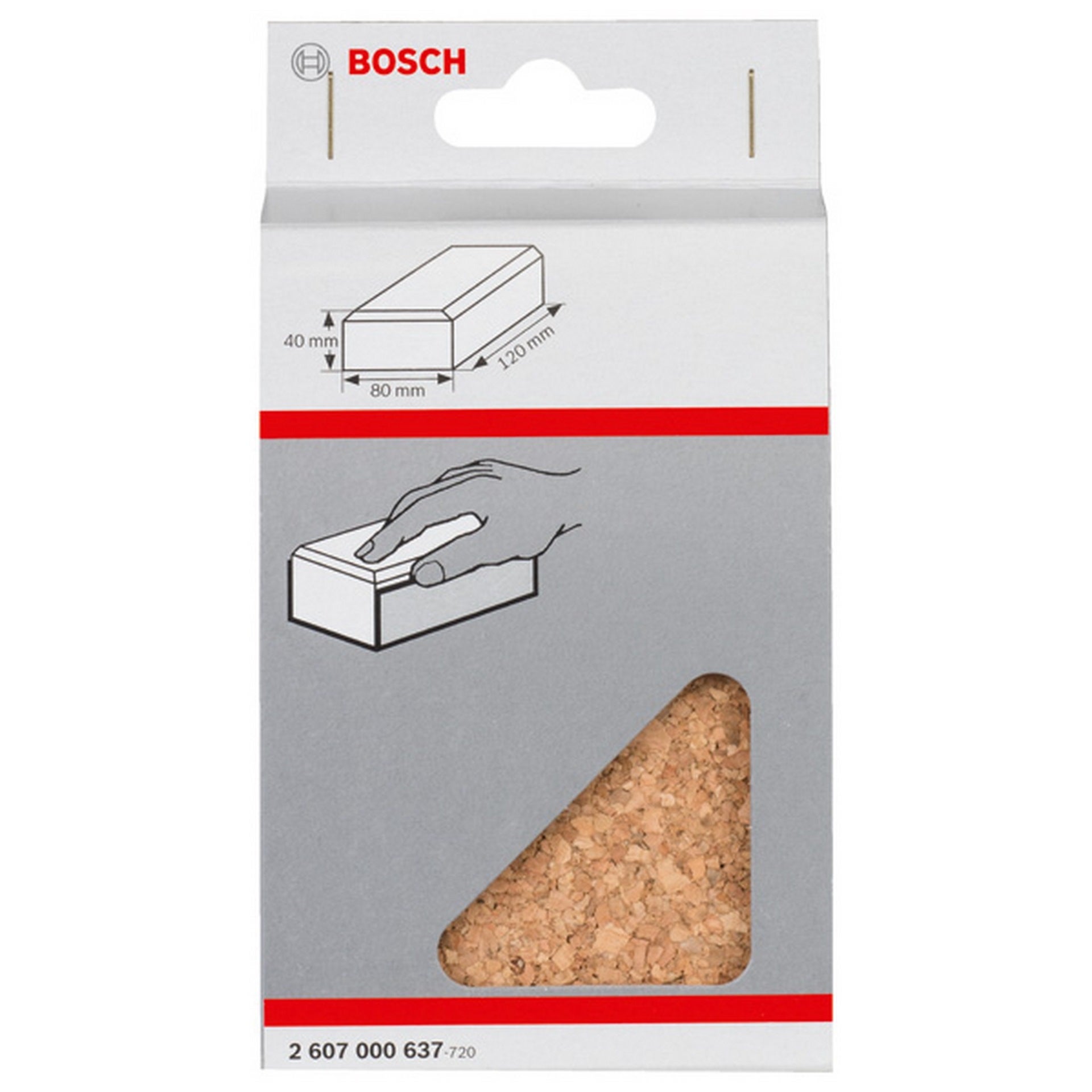 Bosch Handschleifklotz, Länge x Breite: 80 x 120 mm, aus Kork, klein #2607000637