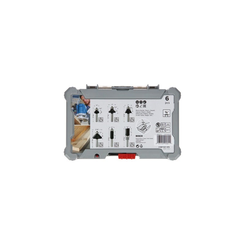 Bosch PRO Kantenfräser-Set, Schaft 1/4", 6-tlg. #2607017470