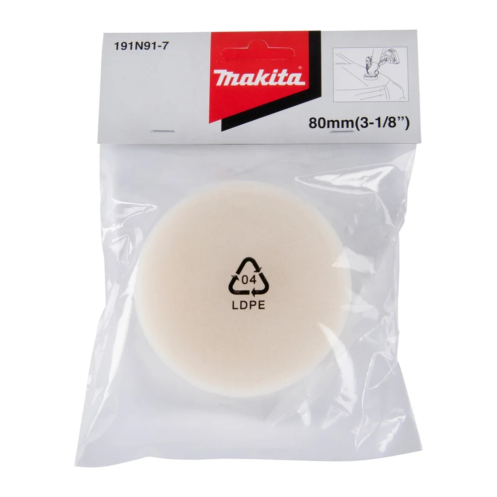 Makita Polierpad - Schaumstoff weiß 80 mm #191N91-7