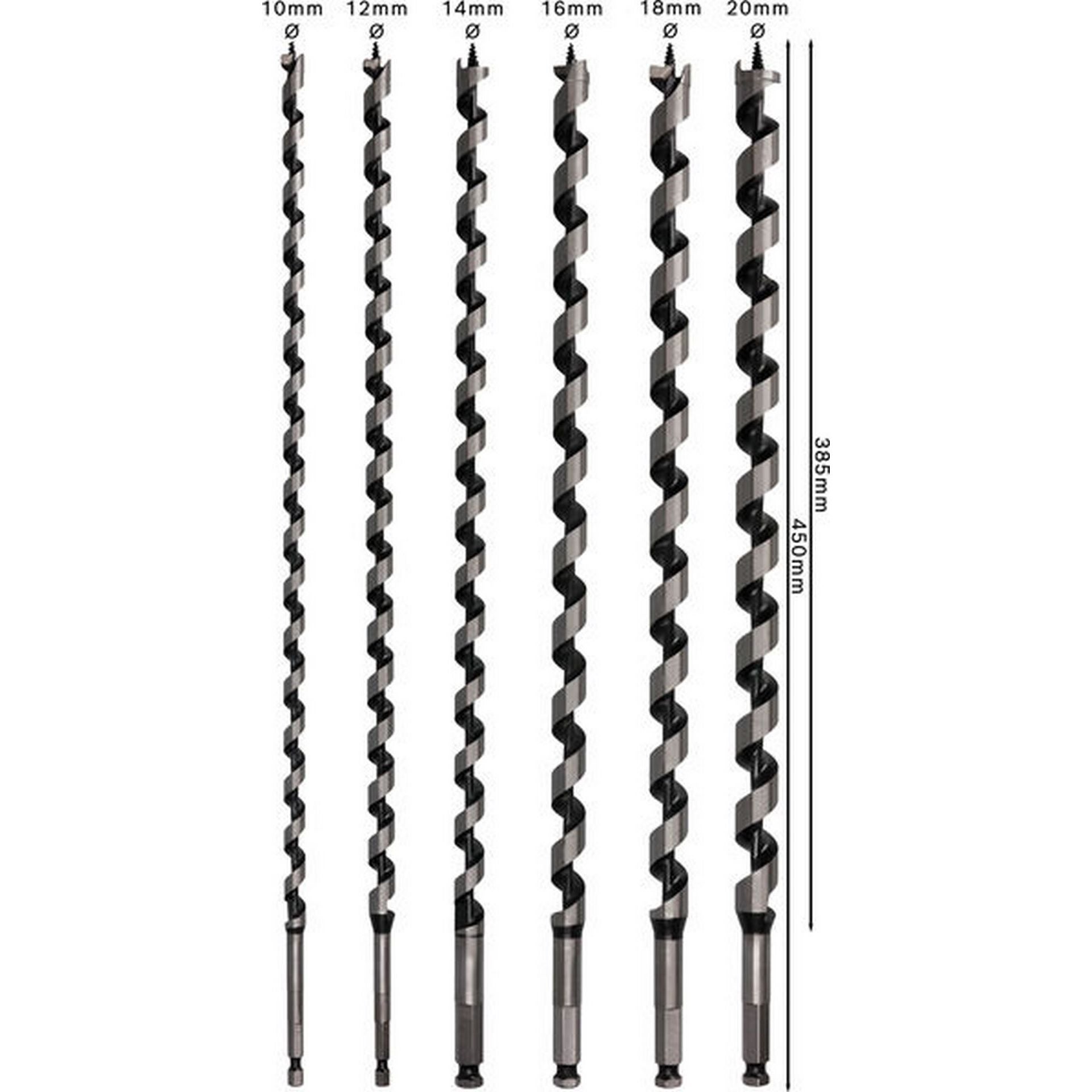 Bosch PRO Wood Holzschlangenbohrer Set, L450 mm, 6-tlg. #2607019323
