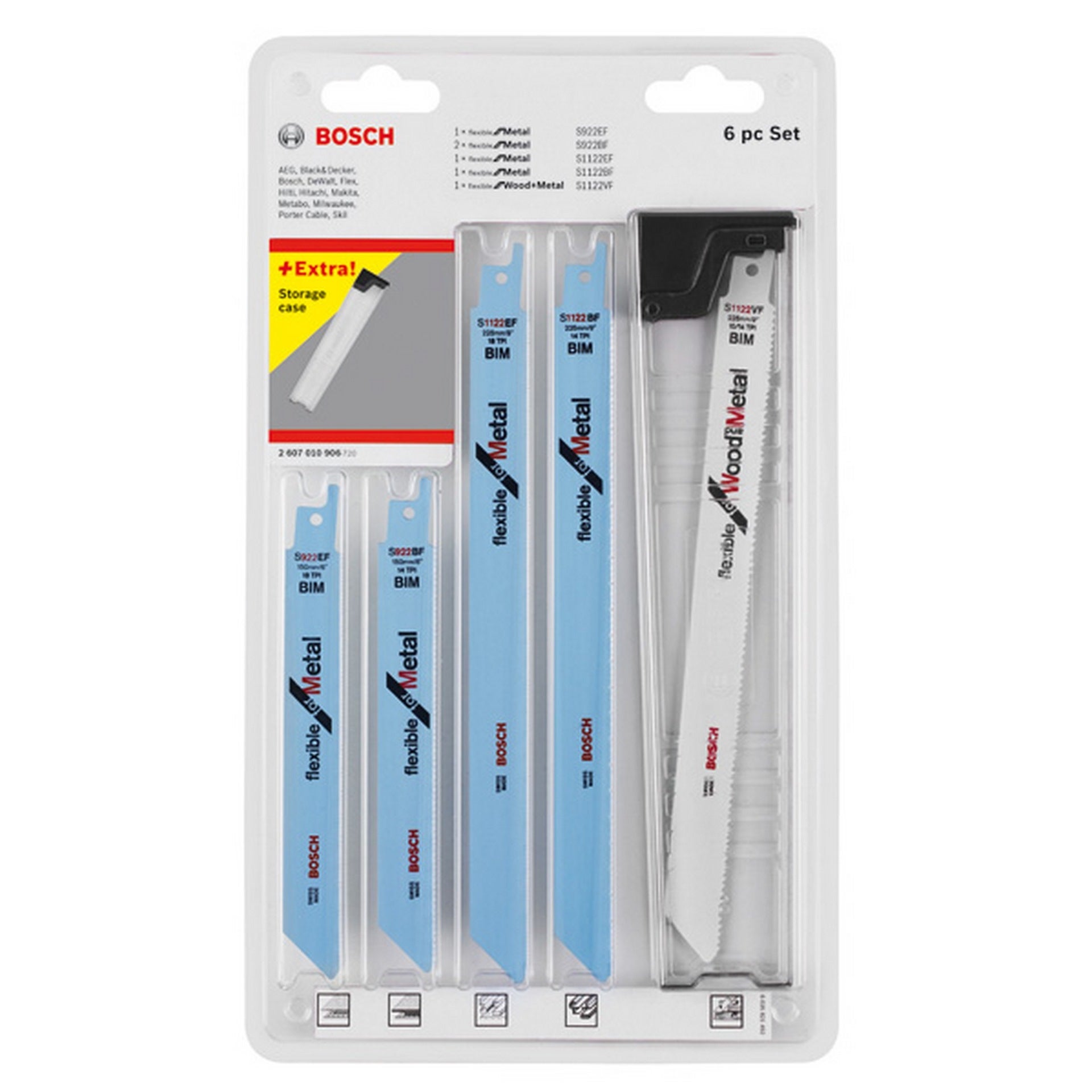 Bosch 6-tlg. Säbelsägeblatt-Set, Wood and Metal #2607010906