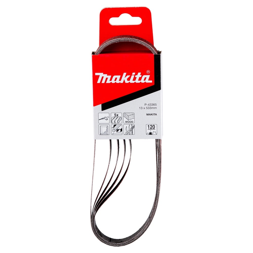 Makita Schleifband 13 x 533 mm, K120, 5 Stk. #P-43365
