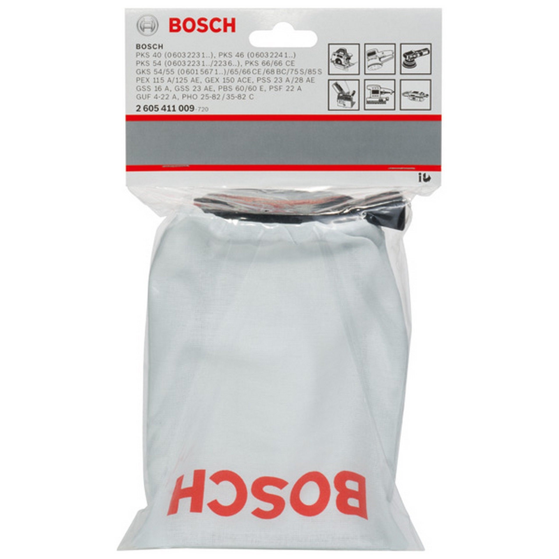 Bosch Gewebestaubbeutel für Exzenter-, Band,- Schwingschleifer, Handkreissägen #2605411009