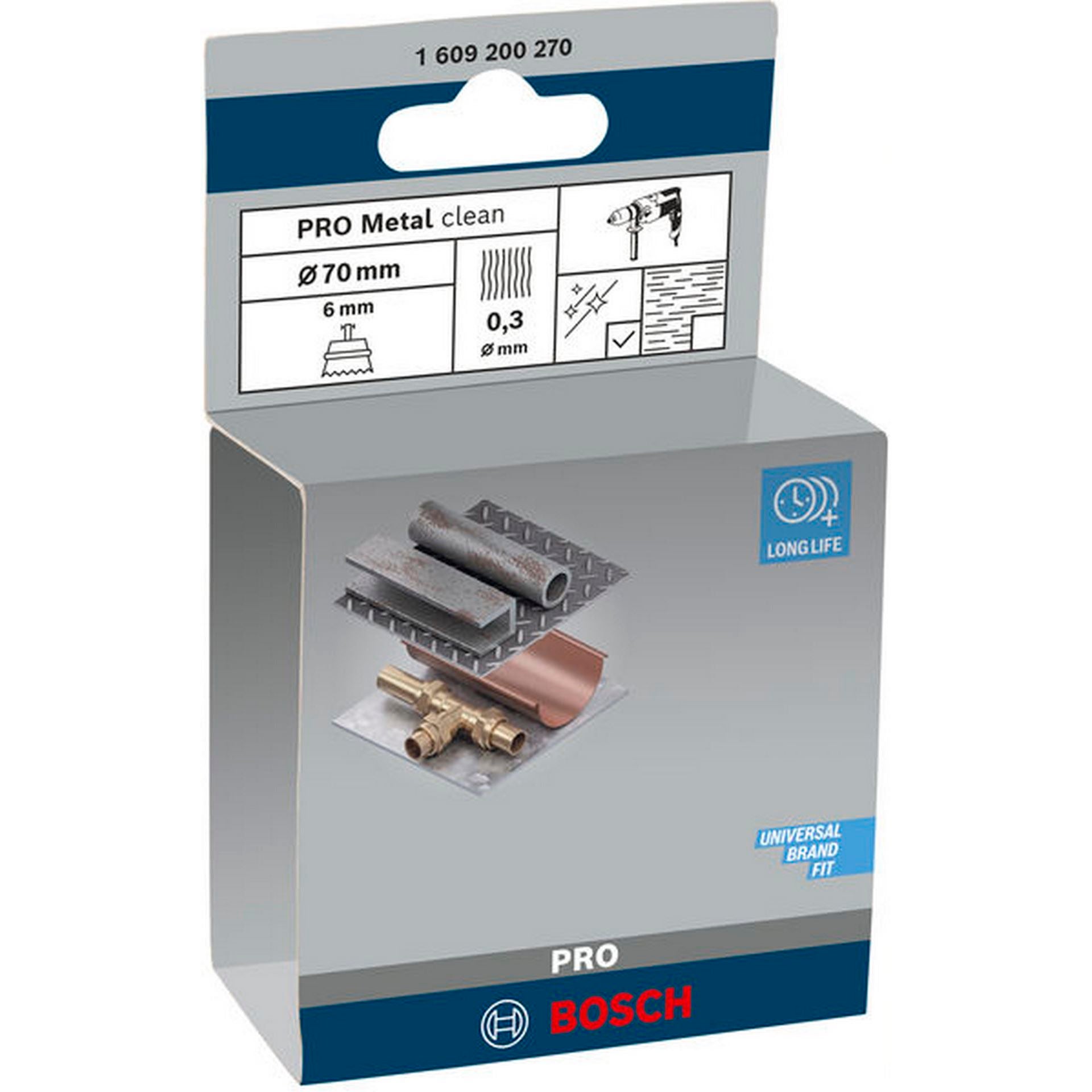 Bosch PRO Metal clean Topfbürste, zylindrischer Schaft, 70 x 0,3 mm #1609200270