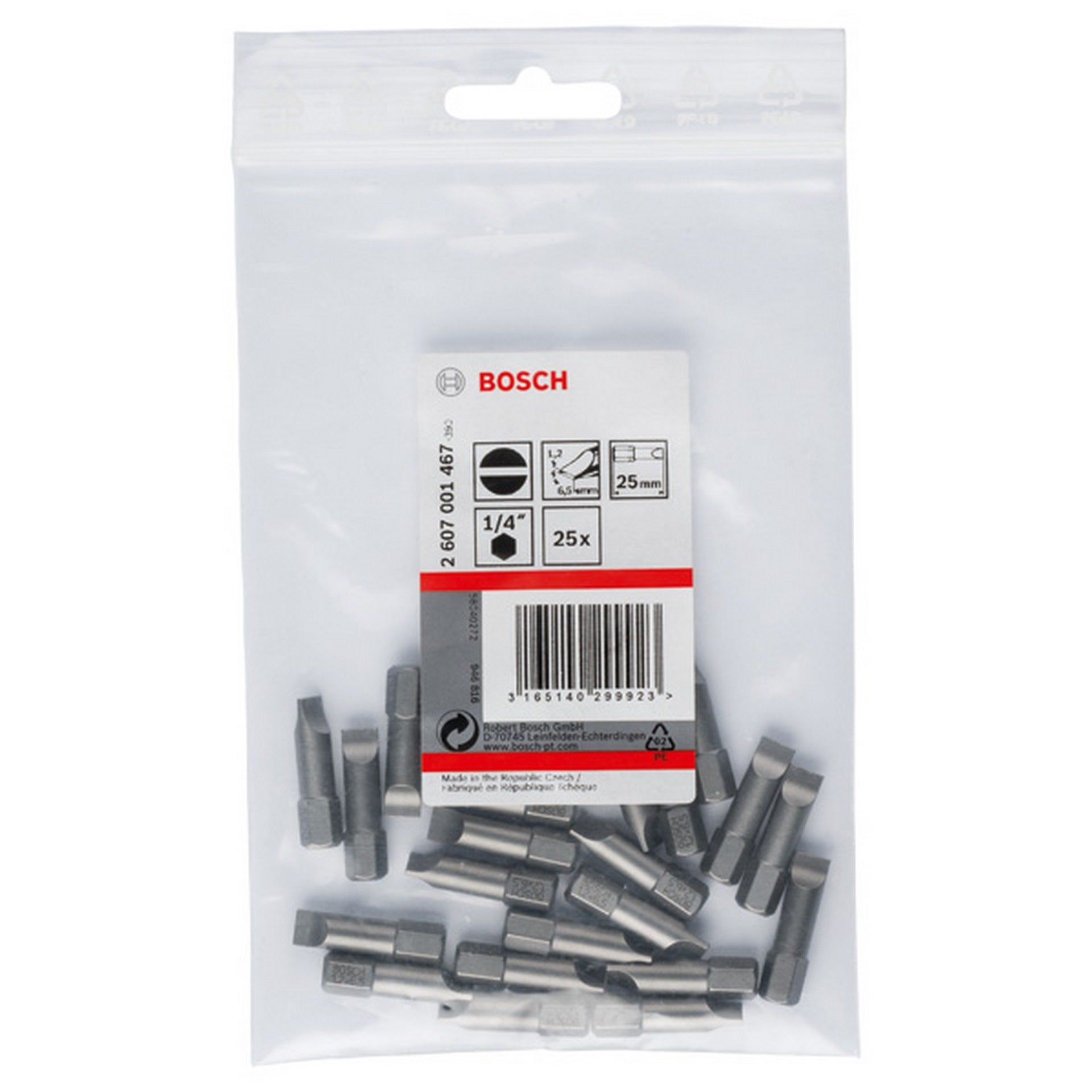Bosch Schrauberbit Extra-Hart S 1,2 x 6,5, 25 mm, 25er-Pack #2607001467