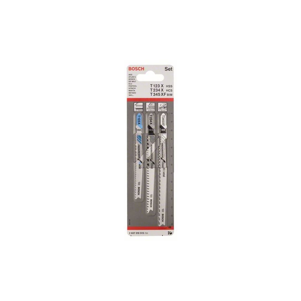 Bosch 3-tlg. Stichsägeblatt-Set, T-Schaft, Progressor for Wood and Metal #2607010515