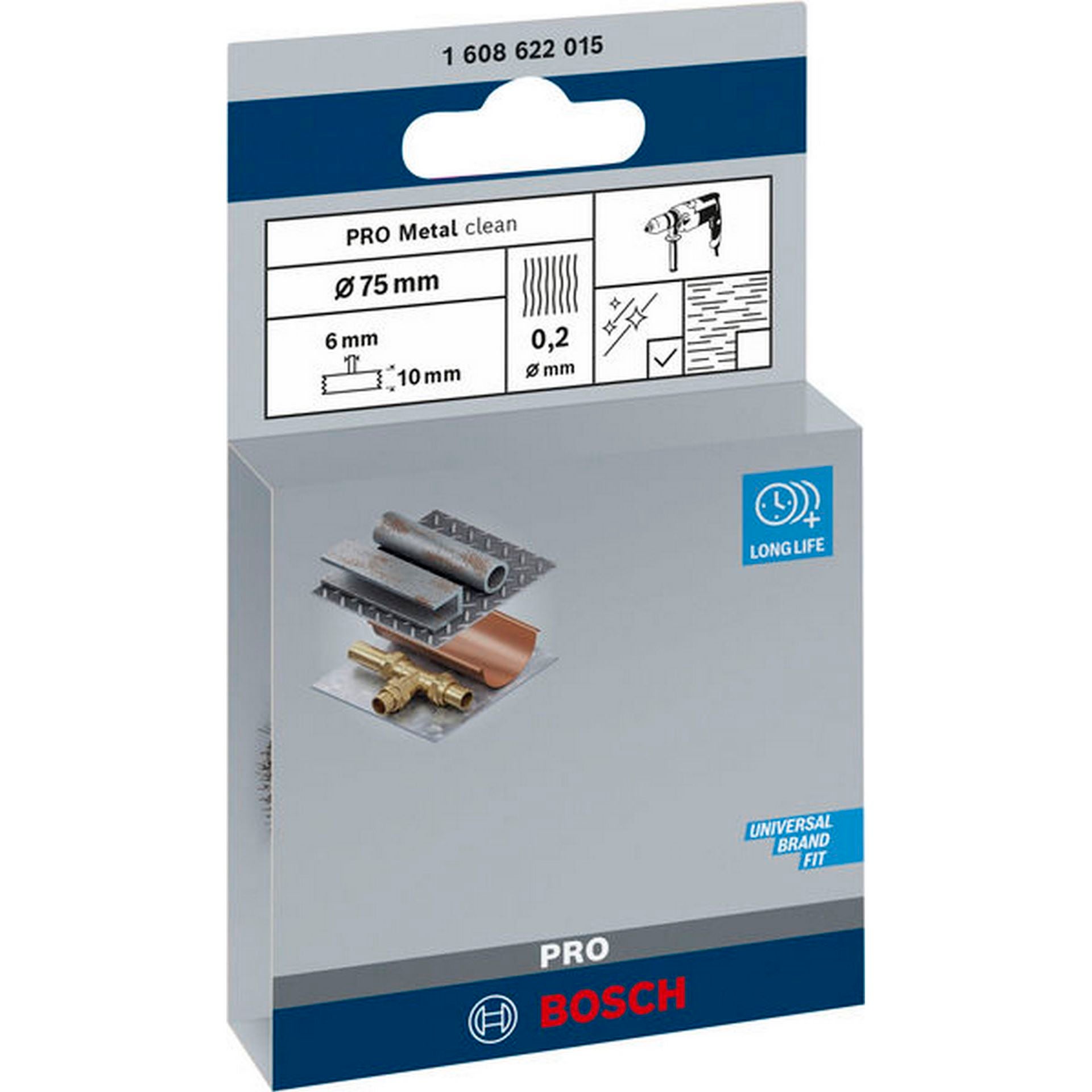 Bosch PRO Metal clean Scheibenbürste, gerader Schaft, 75 x 0,2 mm #1608622015