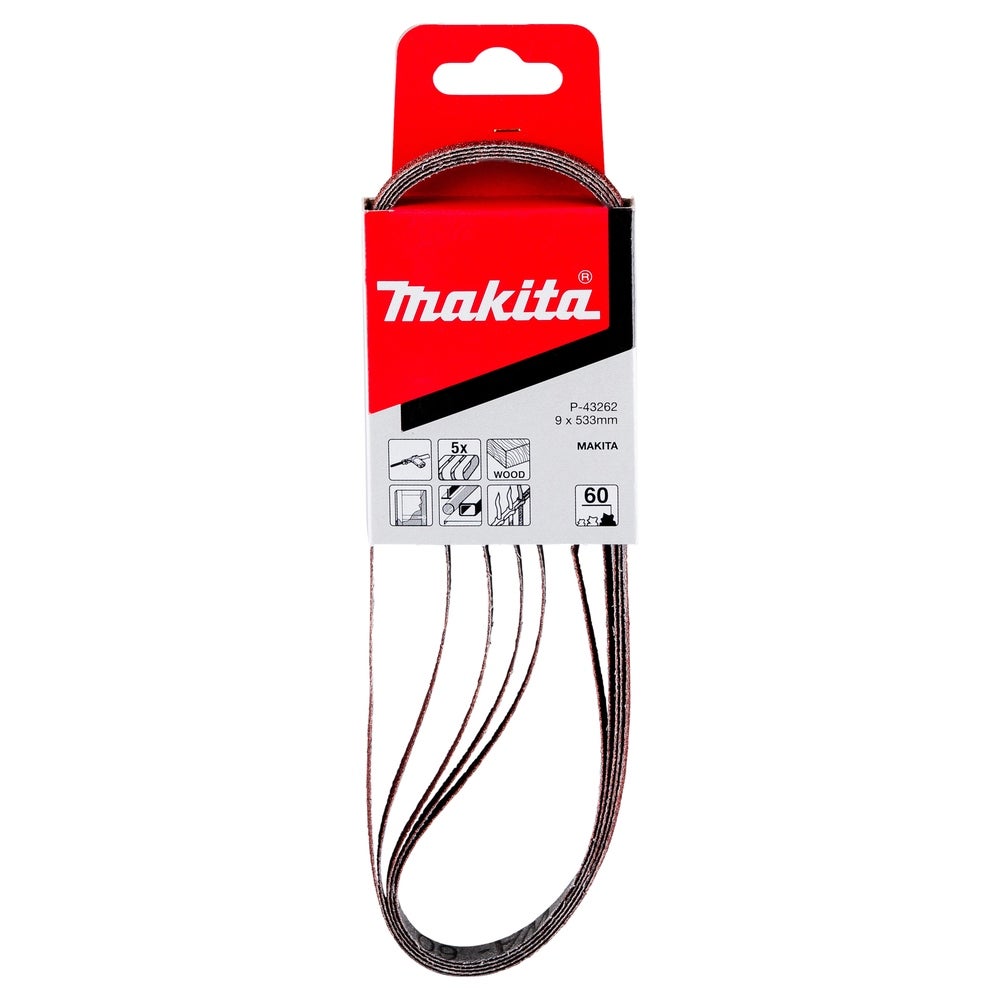 Makita Schleifband 9 x 533 mm, K60, 5 Stk. #P-43262
