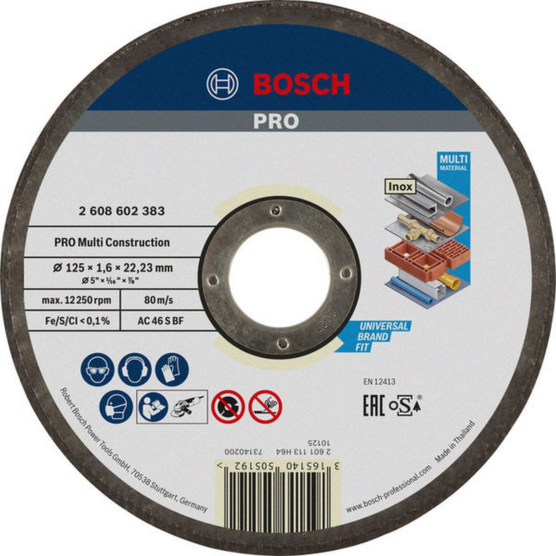 Bosch PRO Multi Material Trennscheibe, 125 x 1,6 x 22,23 mm #2608602383