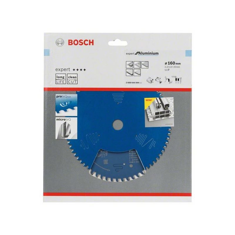 Bosch EXPERT Aluminium Kreissägeblatt, 160x2,2/1,6x20 mm, Z52 #2608644094