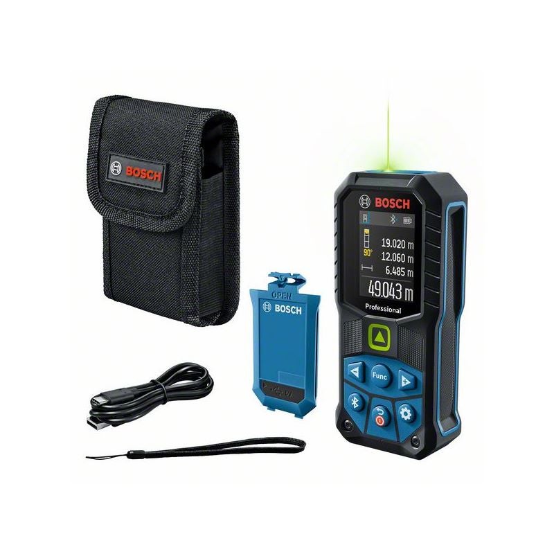 Bosch Laser-Entfernungsmesser GLM 50-27 CG, BA 3.7V 1.0Ah A + USB-C®-Kabel #0601072U01