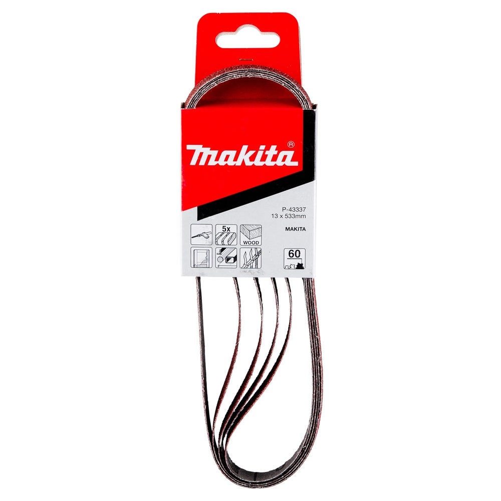 Makita Schleifband 13 x 533 mm, K60, 5 Stk. #P-43337
