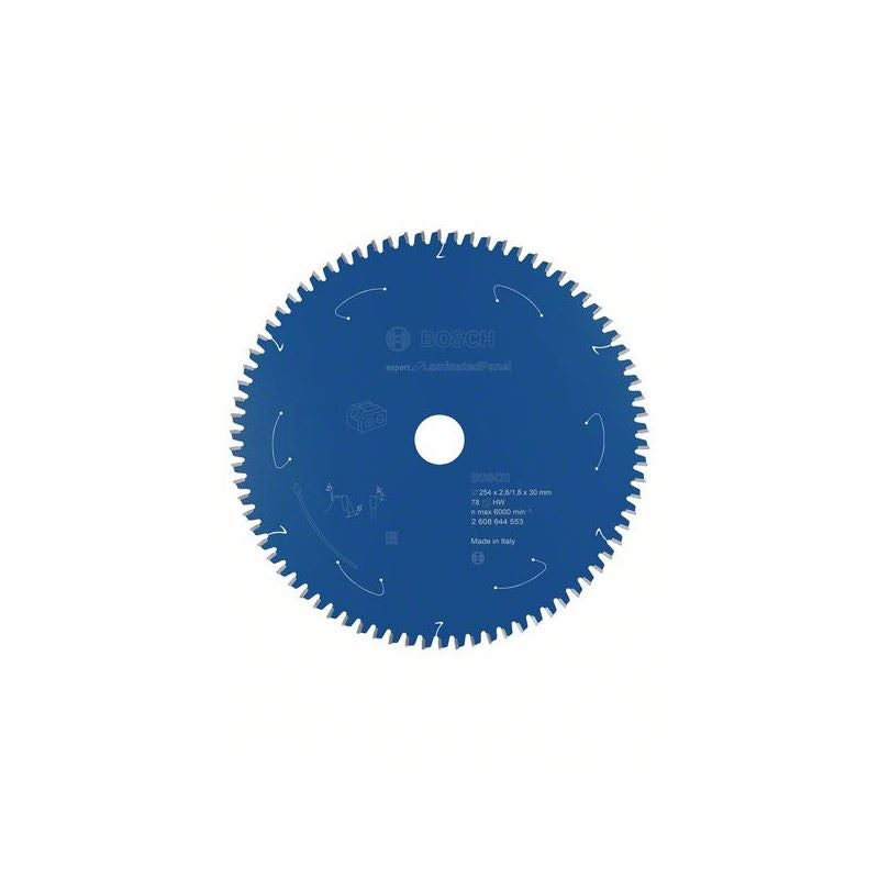 Bosch Kreissägeblatt für Akkusägen Expert for Laminated Panel, 254 x 2,6/1,8 x 30, Z78 #2608644553