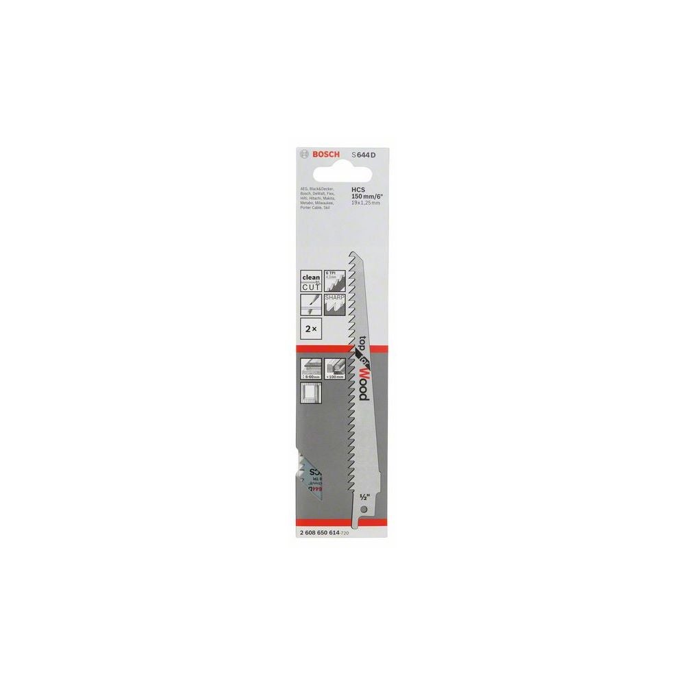 Bosch Säbelsägeblatt S 644 D, Top for Wood, 2er-Pack #2608650614