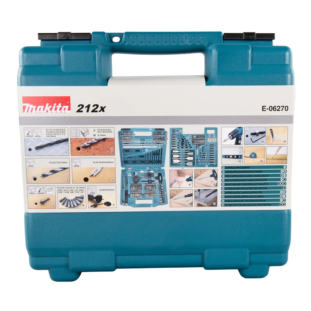 Makita 212 tlg. Bohrer- und Bitset #E-06270