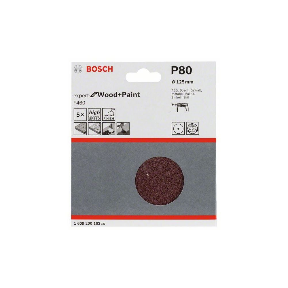 Bosch PRO F460 Schleifblatt, 125 mm, G80, 5-tlg. #1609200162