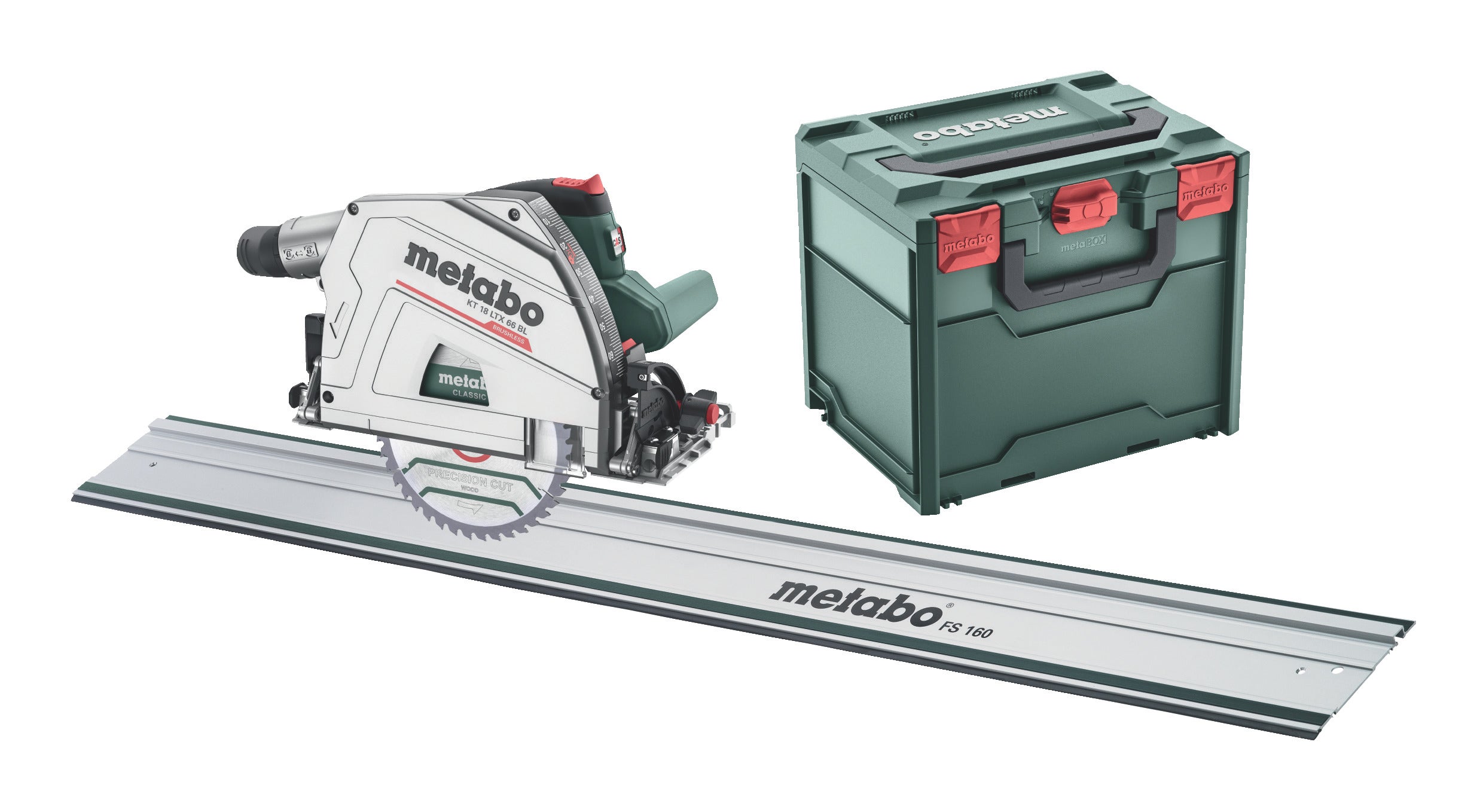 Metabo Set Akku-Tauchkreissäge KT 18 LTX 66 BL Set #691172840 mit Führungsschiene FS 160