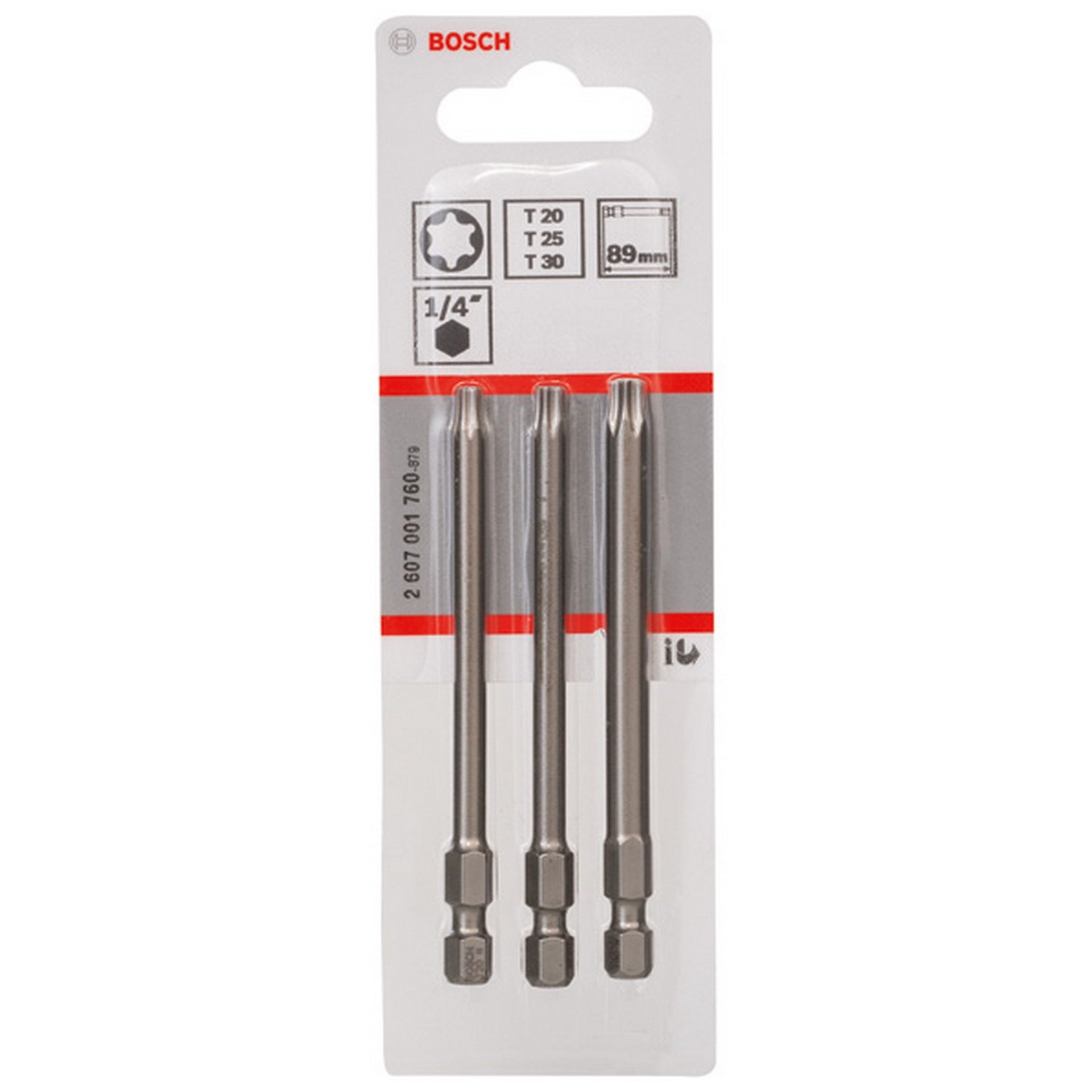Bosch Schrauberbit-Set Extra-Hart, 3-teilig, T20, T25, T30, 89 mm #2607001760