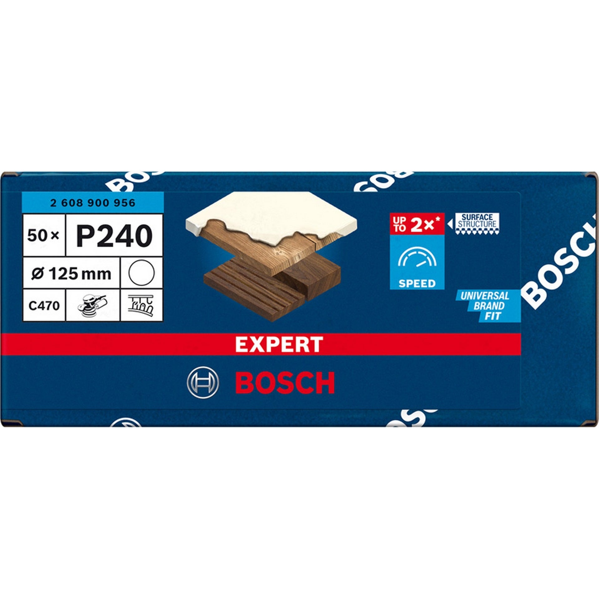 Bosch EXPERT C470 Schleifblatt, 125mm, K240, keine Löcher, 50-tlg. #2608900956