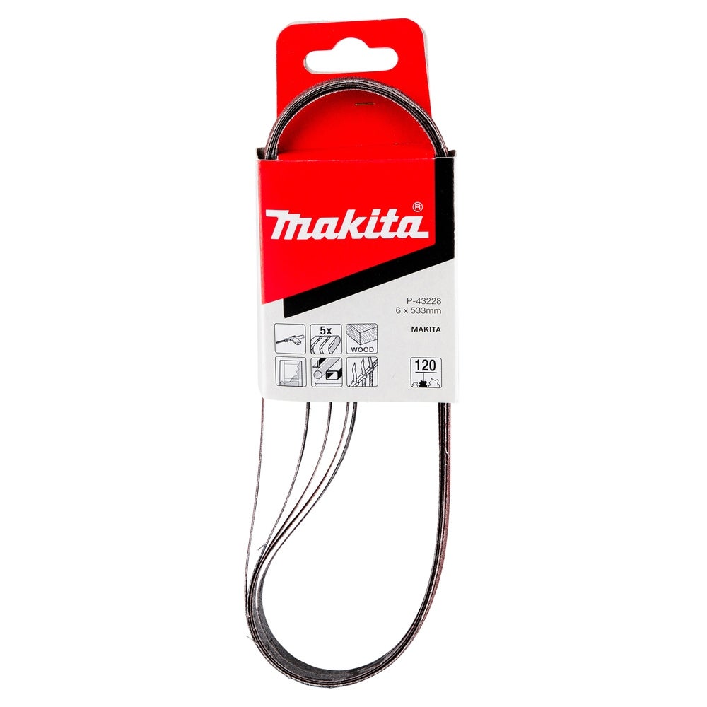 Makita Schleifband 6 x 533 mm, K120, 5 Stk. #P-43228