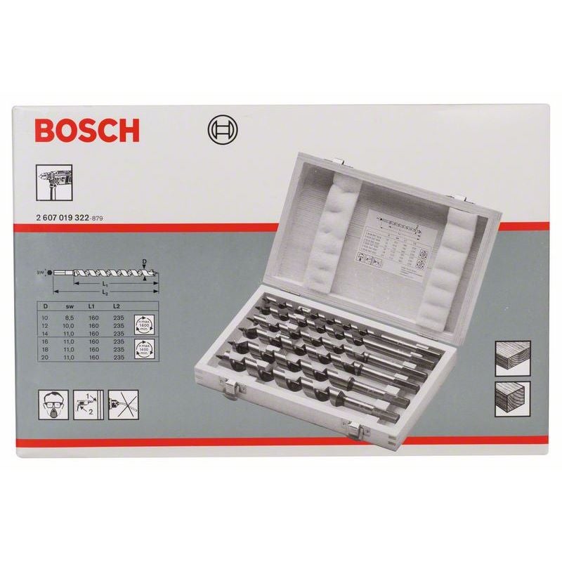 Bosch PRO Wood Holzschlangenbohrer Set, L450 mm, 6-tlg. #2607019323