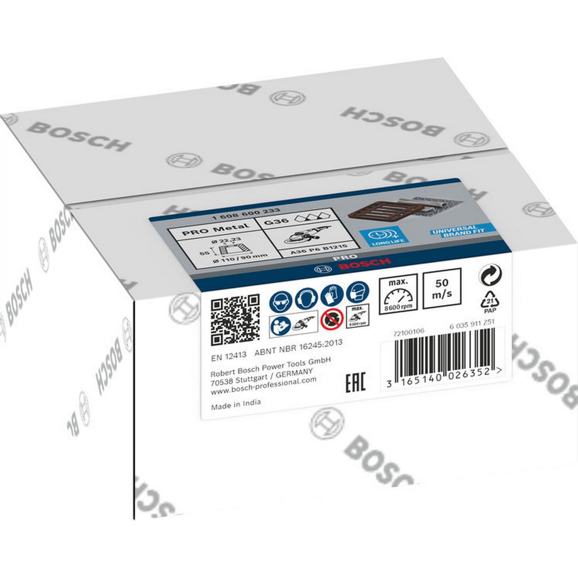 Bosch PRO Metal Konischer Schleiftopf, 90 x 110 x 55 mm, K36 #1608600233