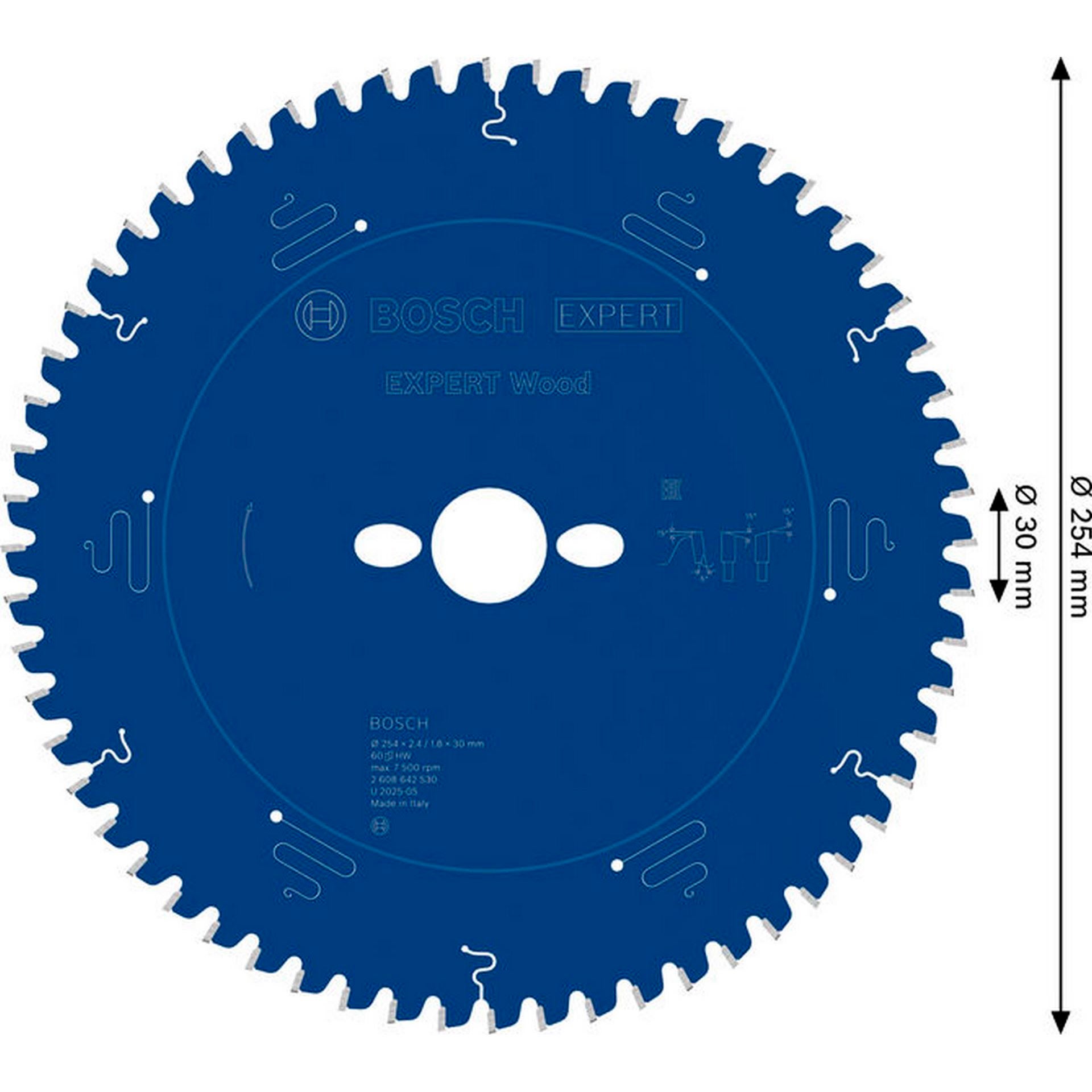 Bosch EXPERT Wood Kreissägeblatt, 254x2,4/1,8x30 mm, Z60 #2608642530
