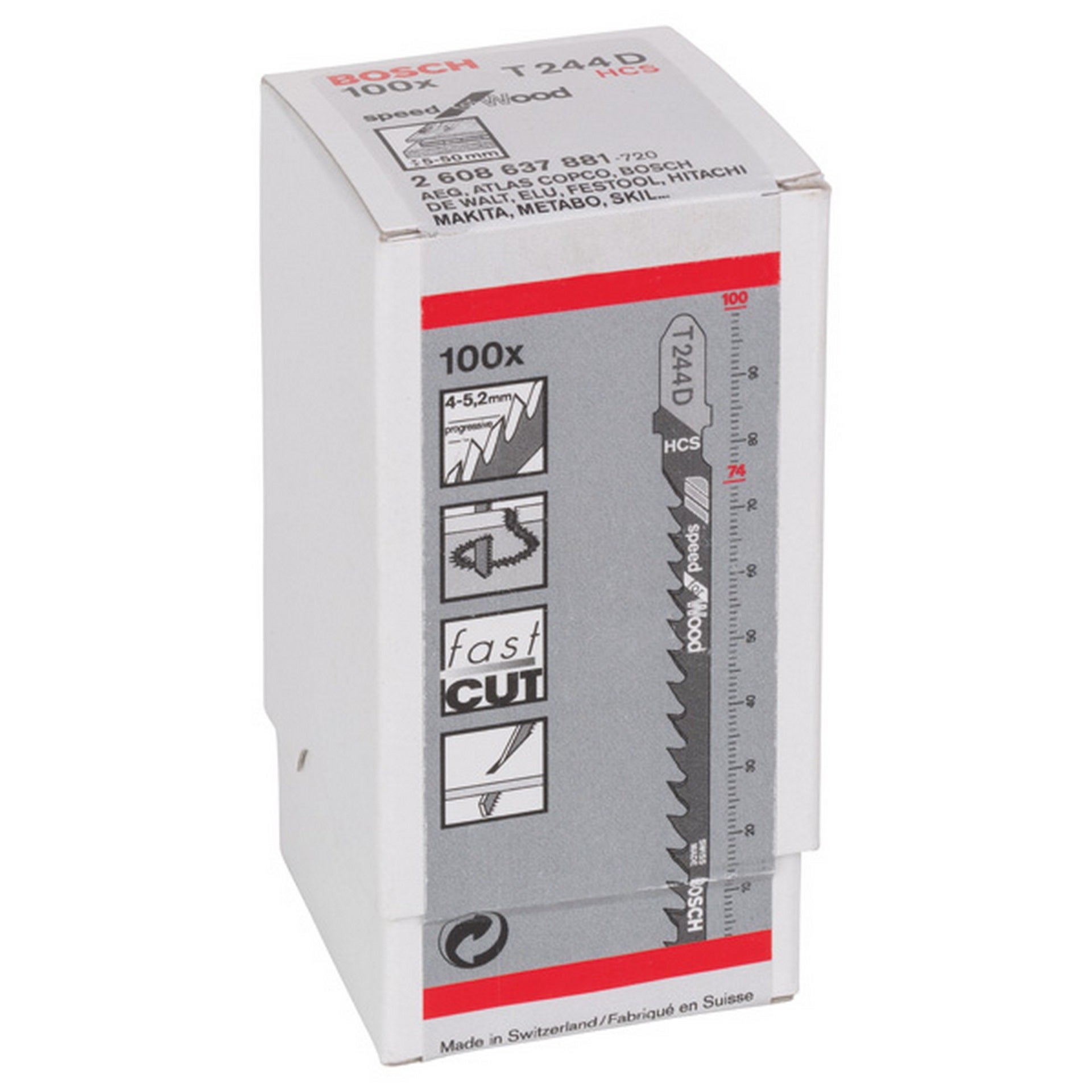 Bosch Stichsägeblatt T 244 D Speed for Wood, 100er-Pack #2608637881