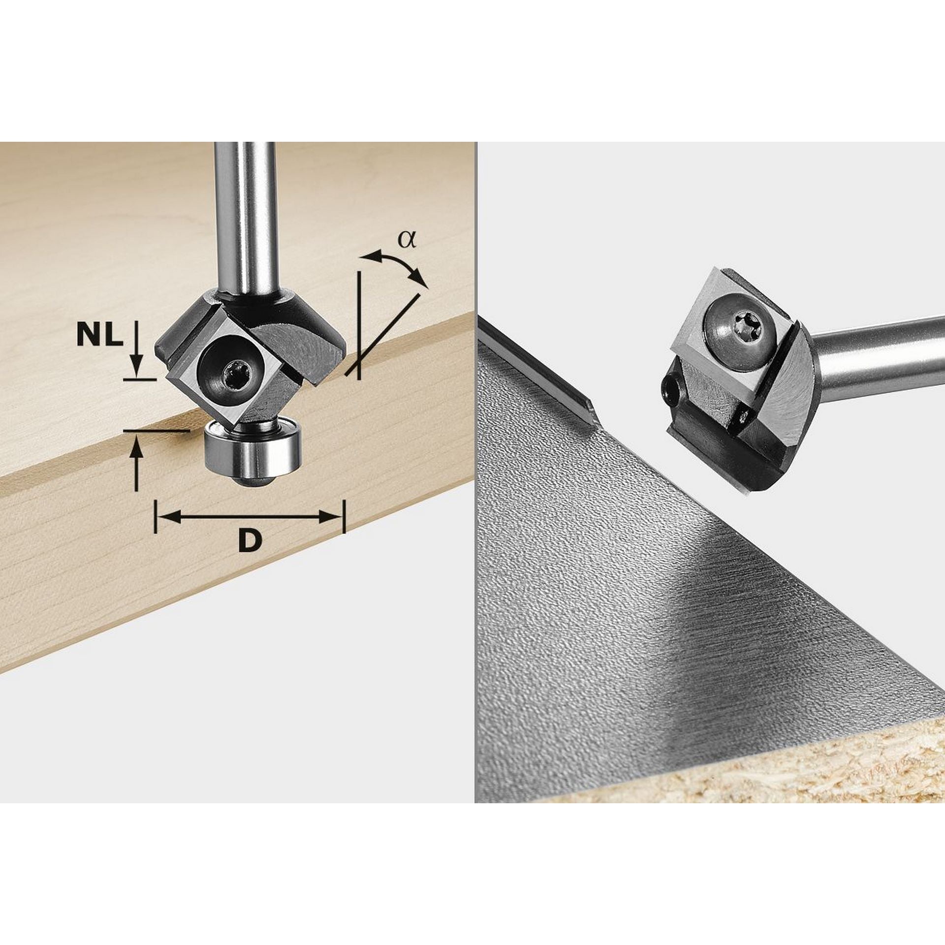 Festool Fasefräser-Wendeplatten S8 HW 45° D27 12x12 KL #499807