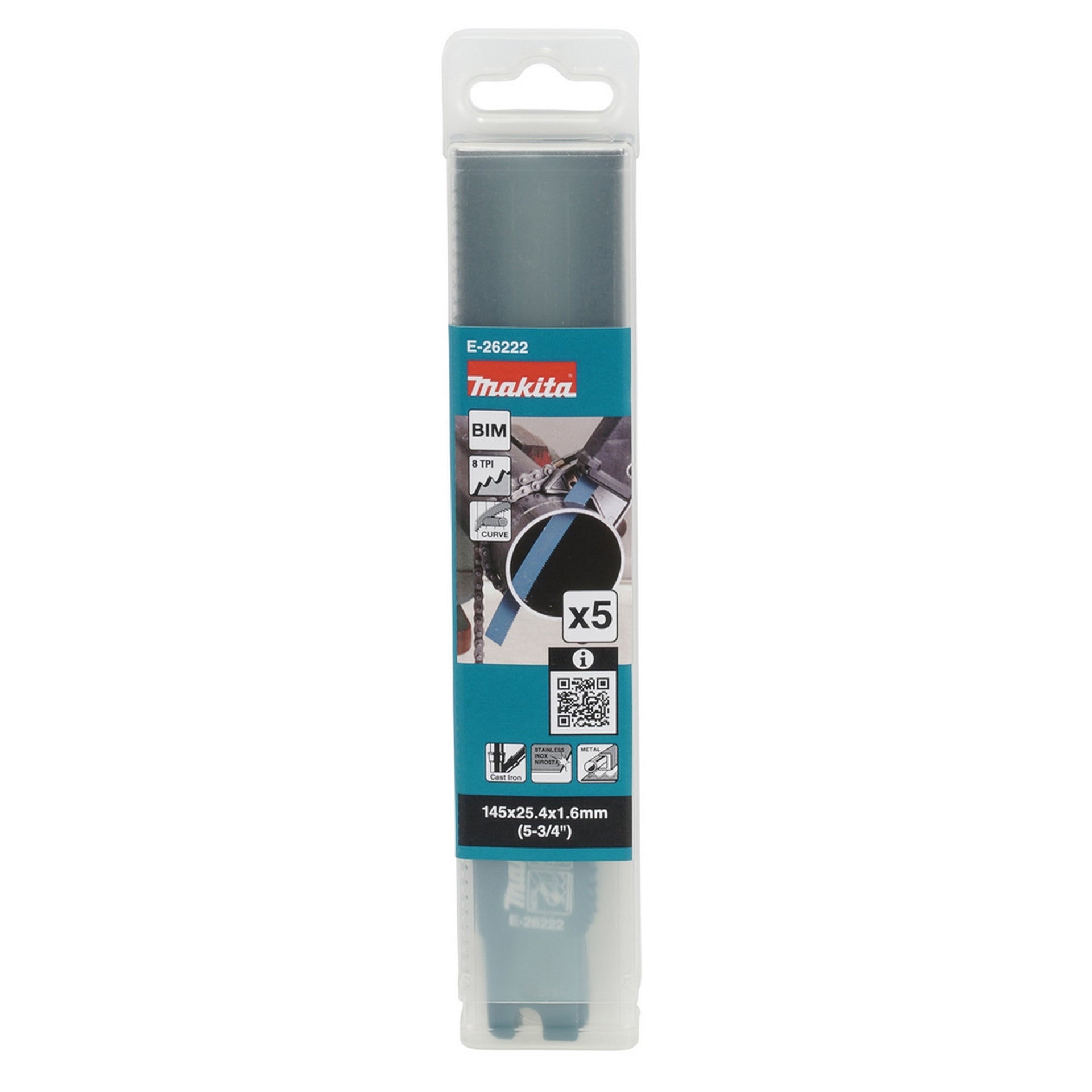 Makita Kettenschraubstock Recipro-Sägeblatt 145 mm, gebogen, BiM #E-26222