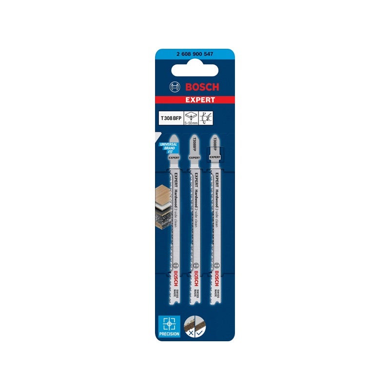 Bosch EXPERT Hardwood 2-side clean T308BFP Stichsägeblatt, 3-tlg. #2608900547