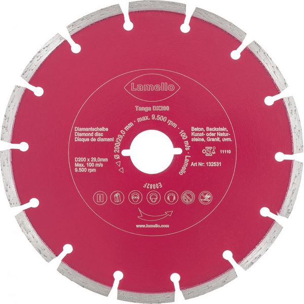 Lamello Tanga DX200 Trennscheibe, DP, segmentiert, Ø200x2.4xØ29 mm, mit Schnellspann-Aufnahme #13253