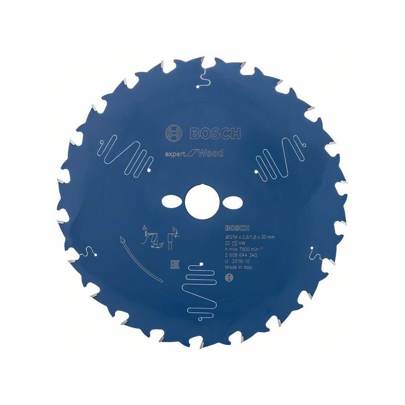 Bosch EXPERT Wood Kreissägeblatt, 254x2,6/1,8x30 mm, Z22 #2608644340