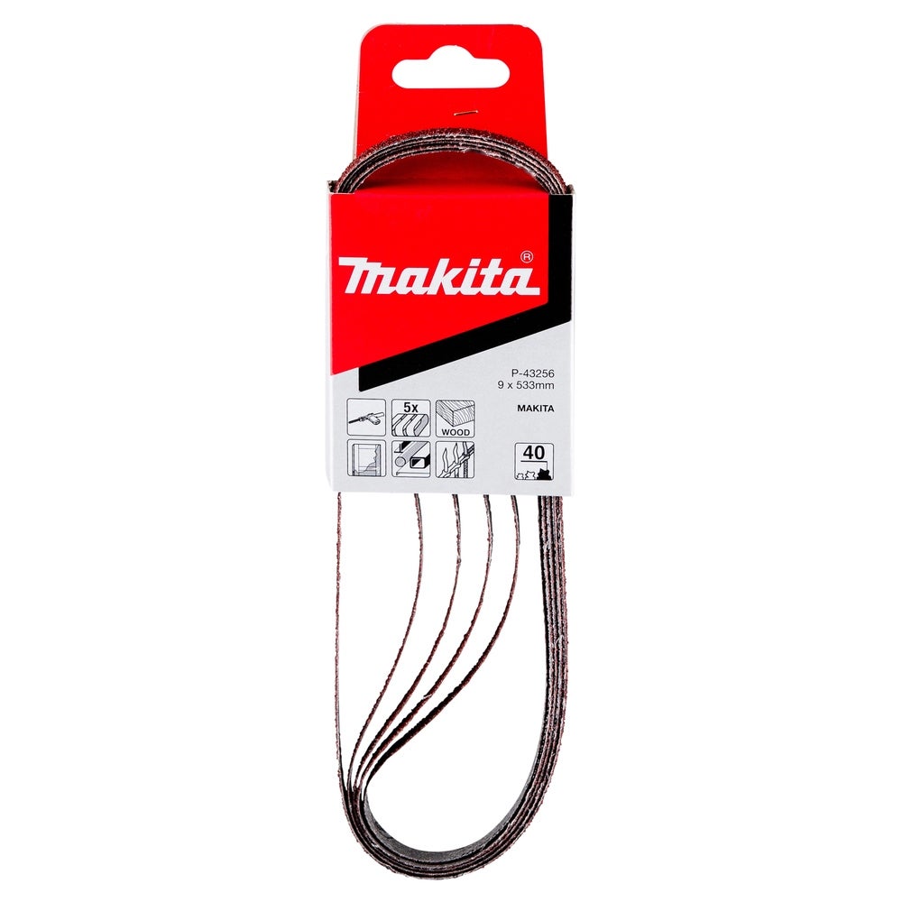 Makita Schleifband 9 x 533 mm, K40, 5 Stk. #P-43256