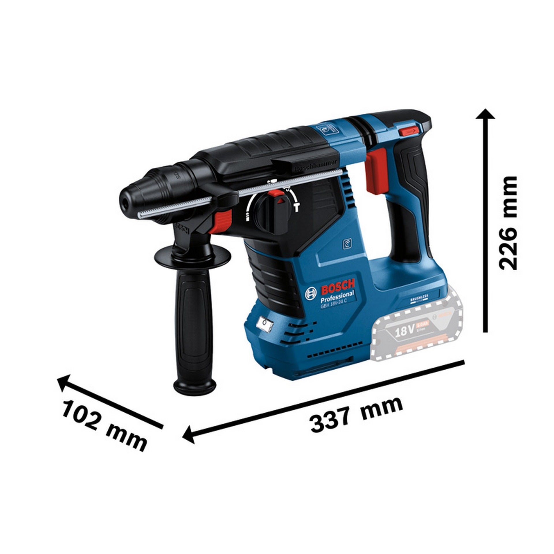 Bosch Akku-Bohrhammer mit SDS plus GBH 18V-24 C #0611923000