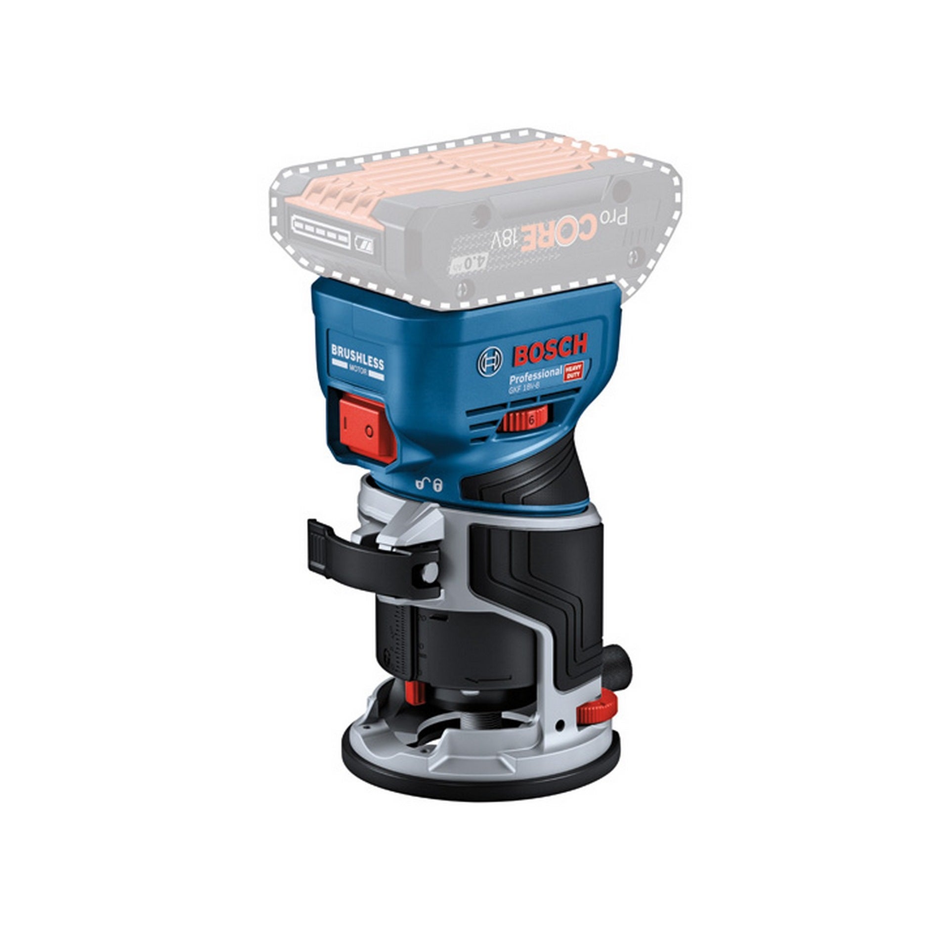 Bosch Akku-Kantenfräse GKF 18V-8, Taucheinheit TE 600 in L-BOXX 238 #06016C2003