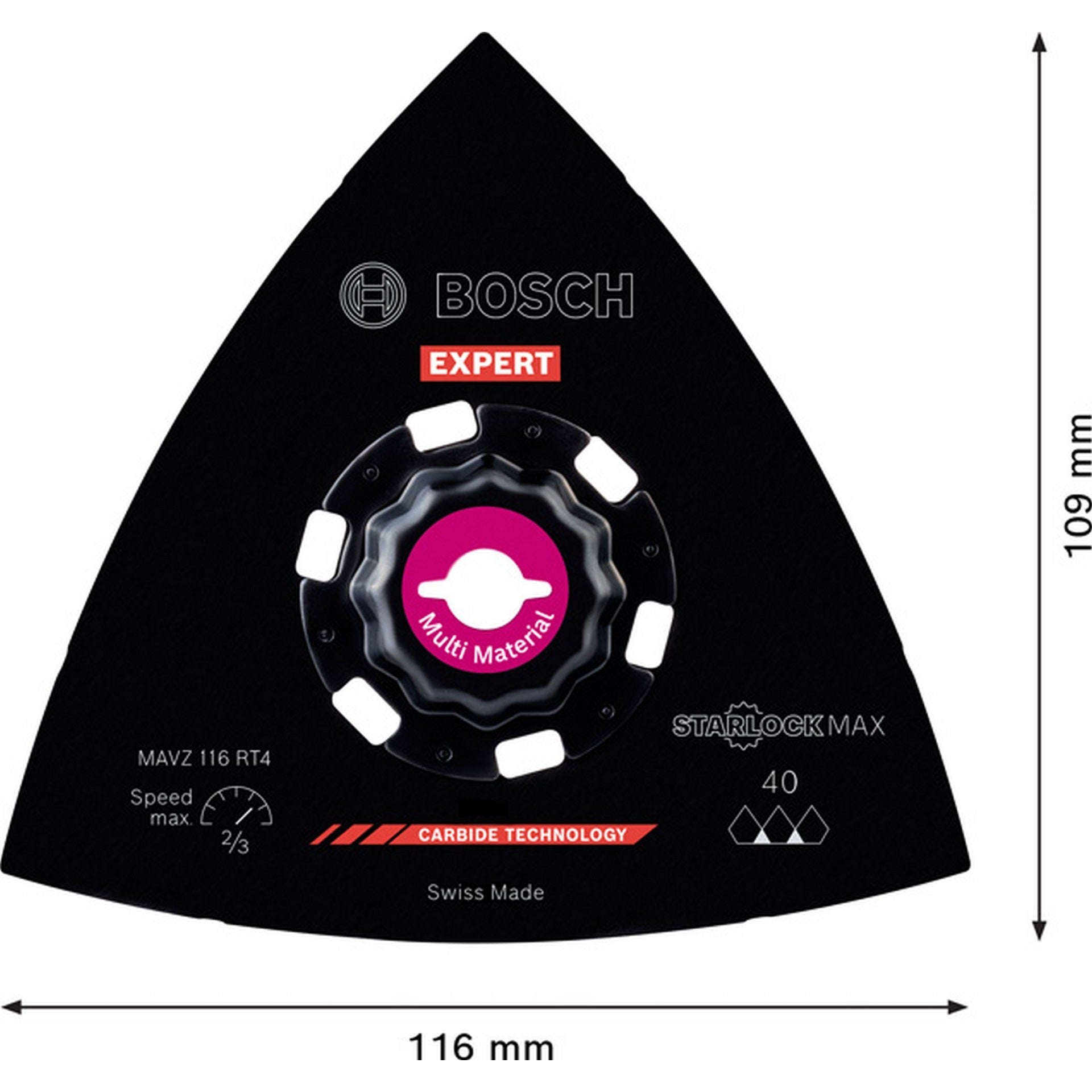 Bosch EXPERT MAVZ 116 RT4 Schleifplatte für Multifunktionswerkzeuge, 116 mm #2608900053