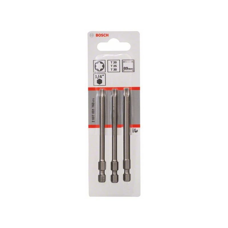 Bosch Schrauberbit-Set Extra-Hart, 3-teilig, T20, T25, T30, 89 mm #2607001760