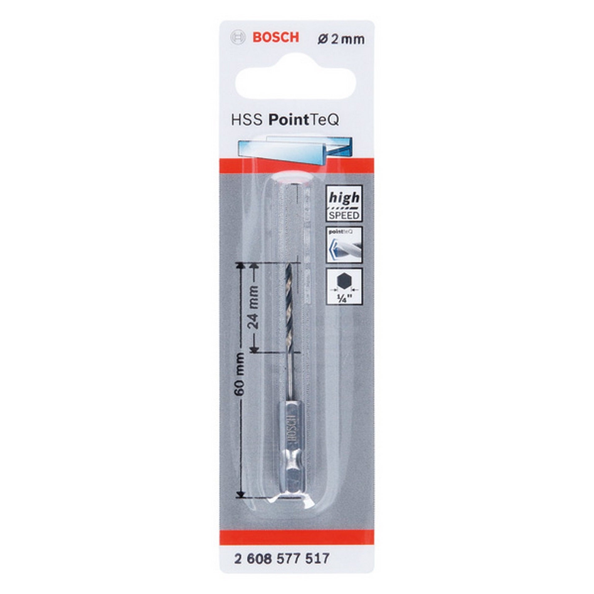 Bosch HSS PointTeQ Sechskantbohrer 2 mm #2608577517