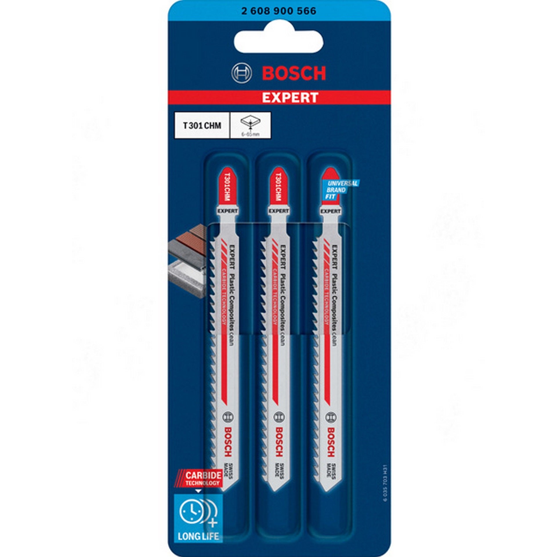 Bosch EXPERT Plastic Composites clean T301CHM Stichsägeblatt, 3 -tlg. #2608900566