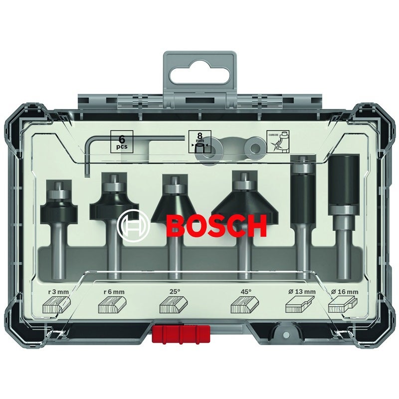 Bosch PRO Kantenfräser-Set, Schaft 8 mm, 6-tlg. #2607017469