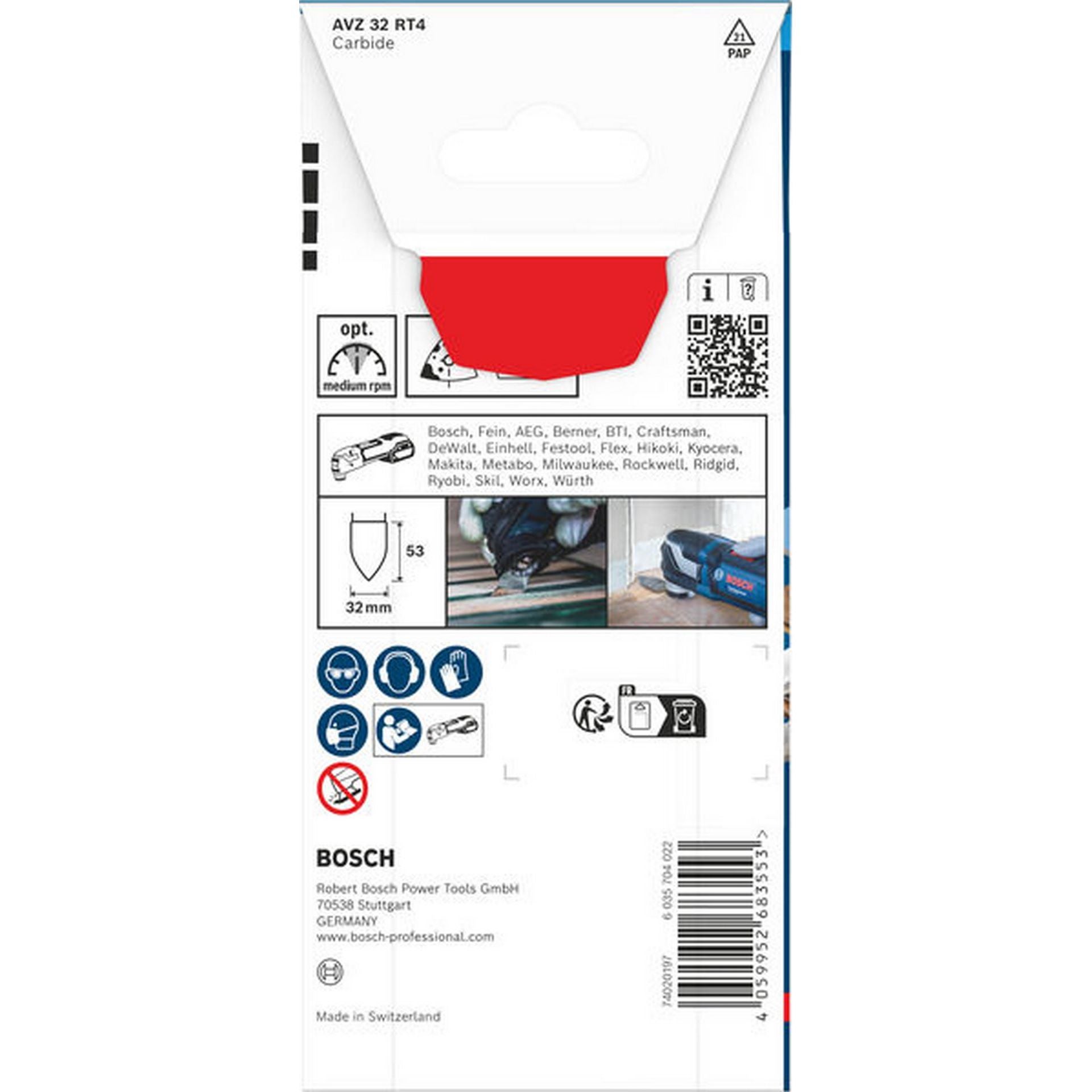 Bosch EXPERT AVZ 32 RT4 Schleiffinger, 32 x 53 mm #2608902066