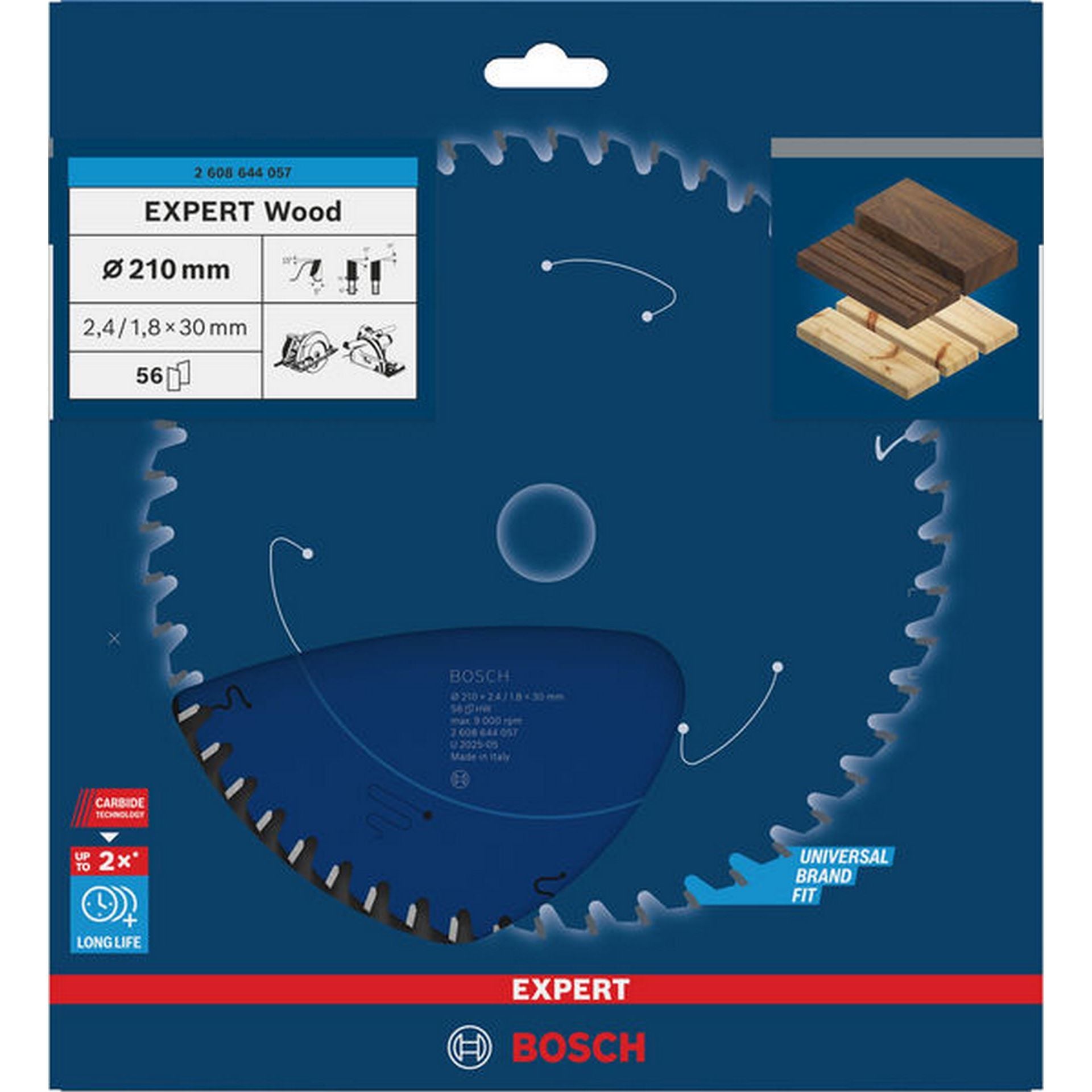 Bosch EXPERT Wood Kreissägeblatt, 210x2,4/1,8x30 mm, Z56 #2608644057