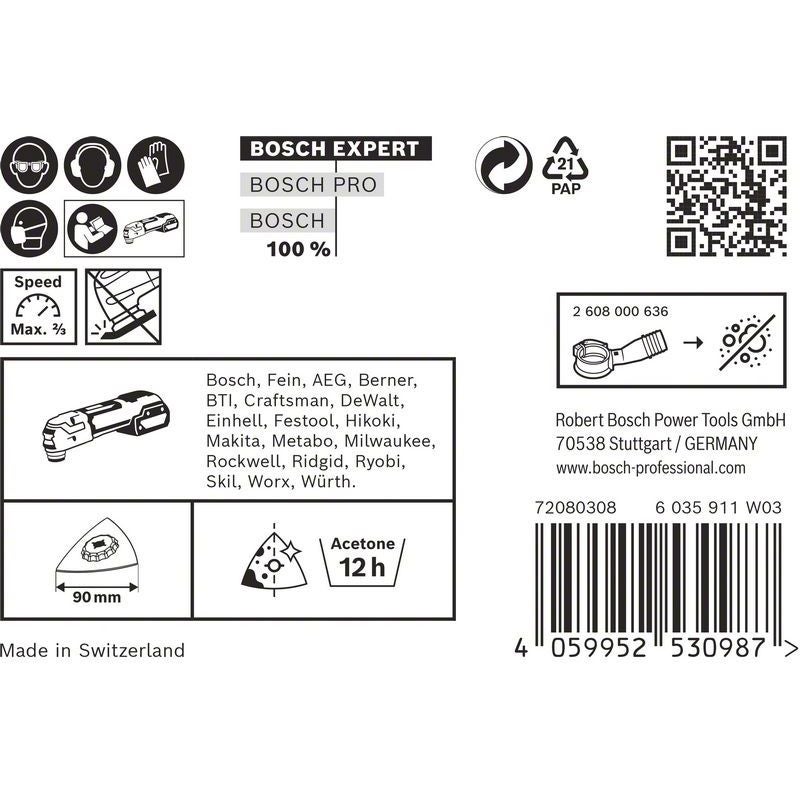 Bosch EXPERT AVZ 90 RT2 Schleifplatte für Multifunktionswerkzeuge, 90 mm, 10-tlg. #2608900046