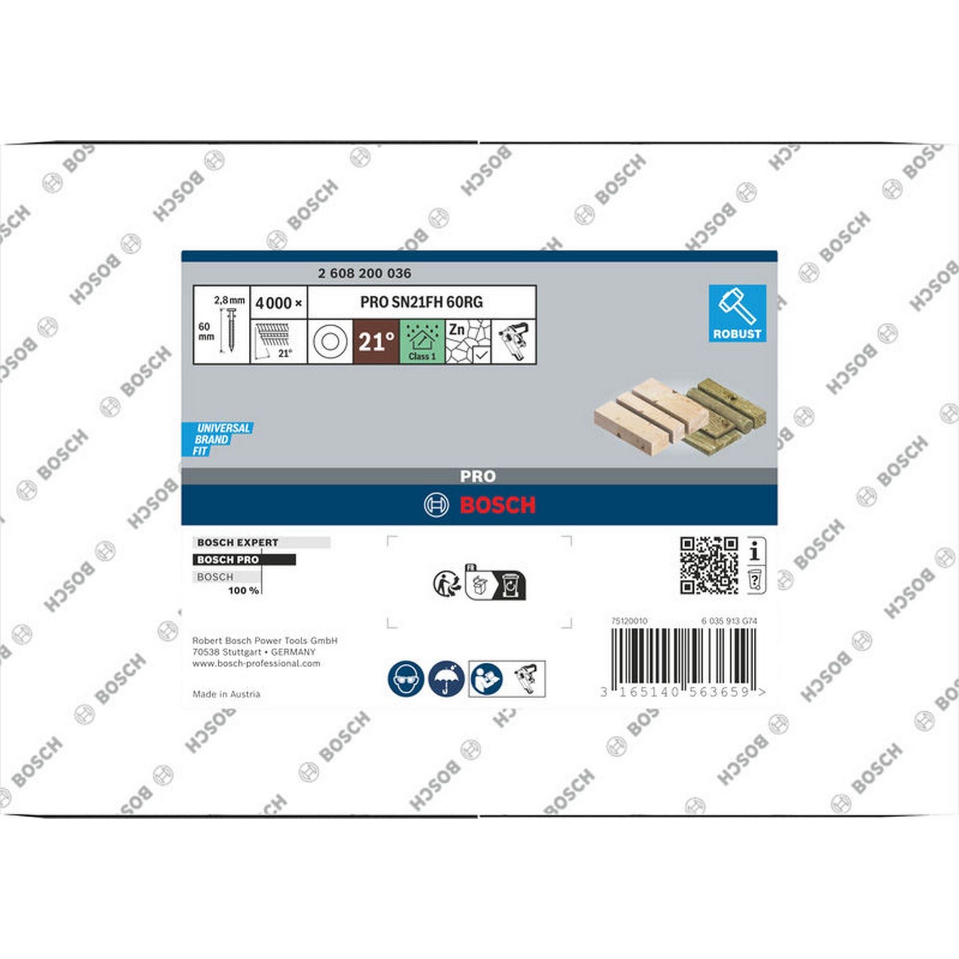 Bosch PRO SN21FH RG, Streifennagel, 21° Vollkopf, 60RG #2608200036
