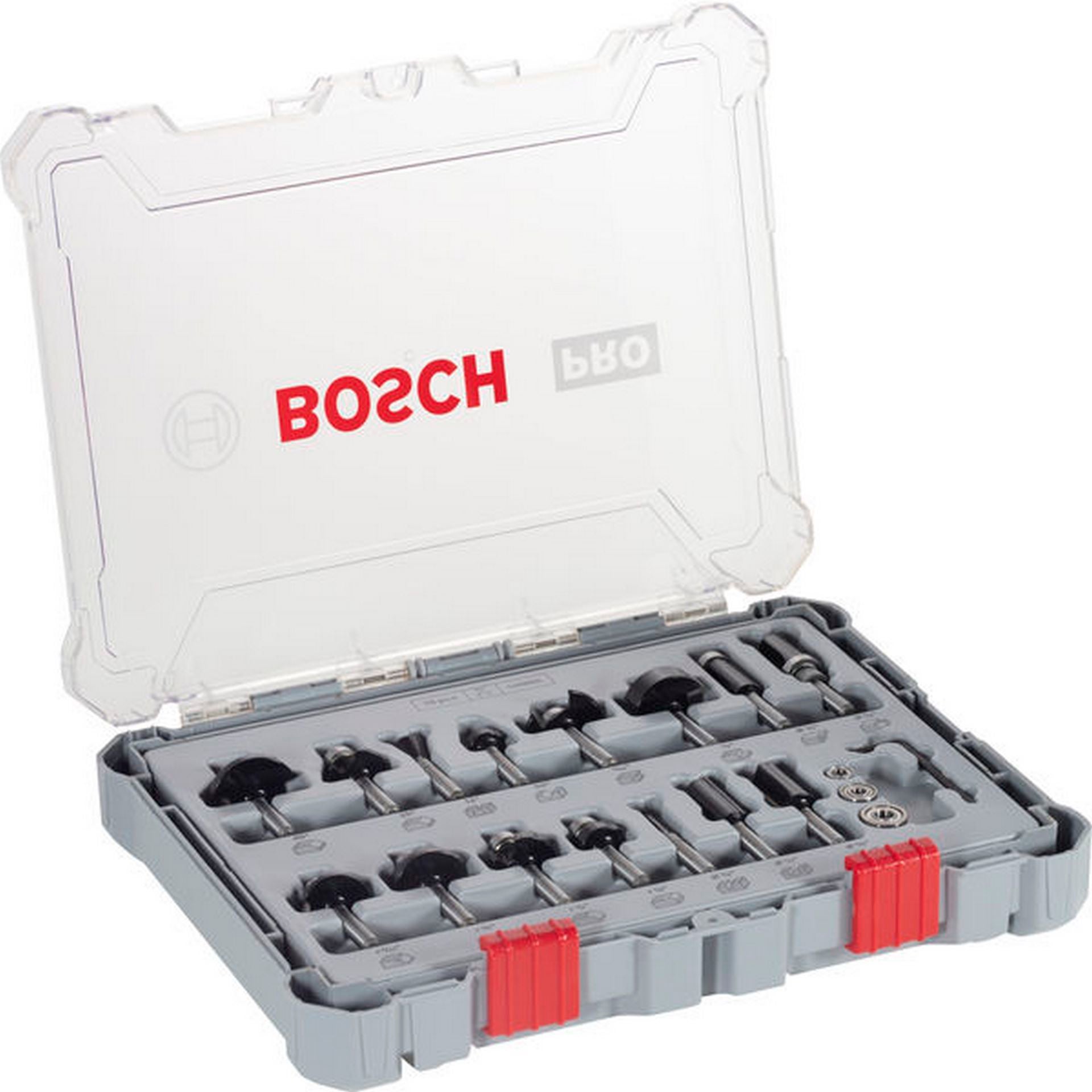 Bosch PRO Fräser-Set gemischt, Schaft 1/4", 15-tlg. #2607017473
