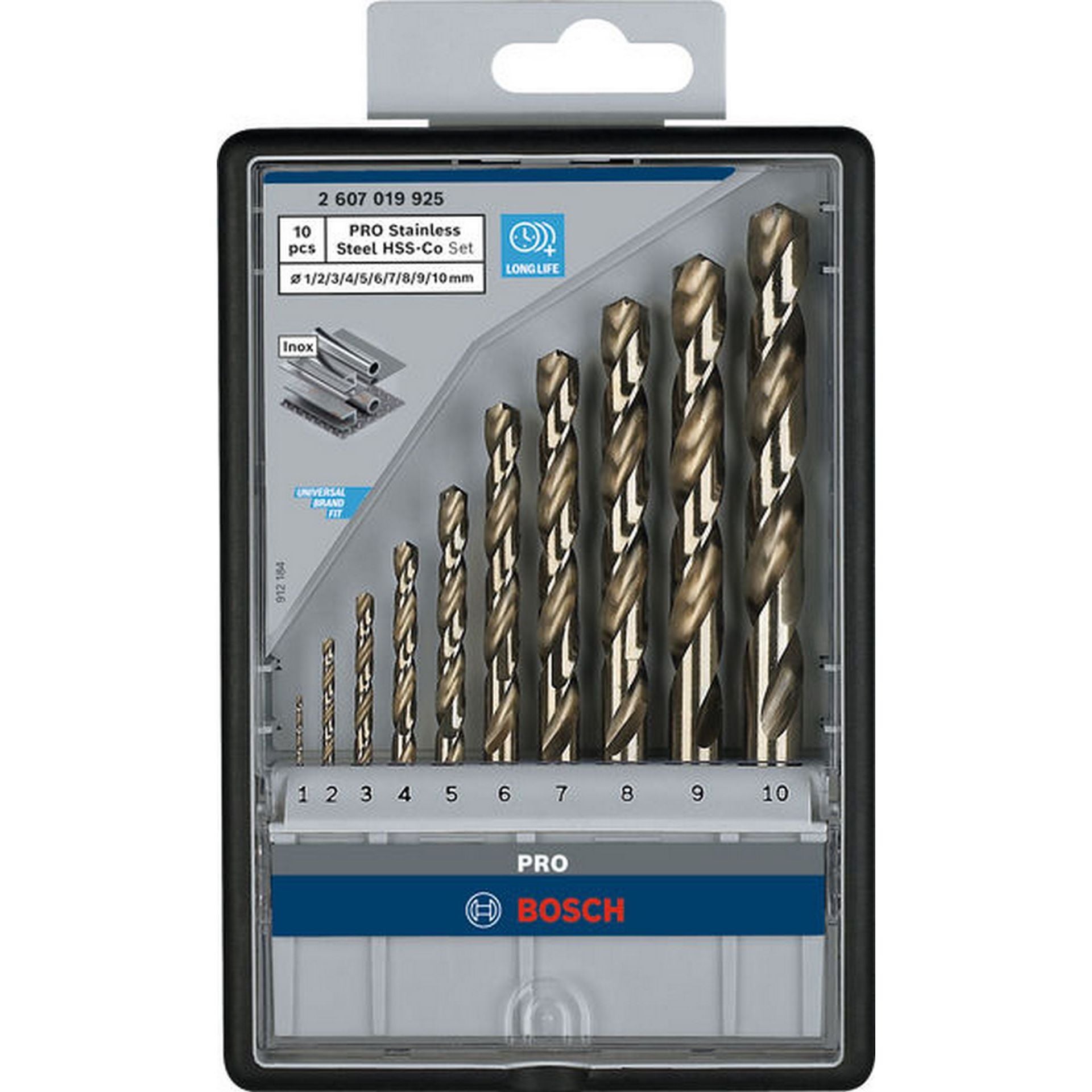 Bosch PRO Stainless Steel HSS-Co Spiralbohrer-Set, 10-tlg. #2607019925