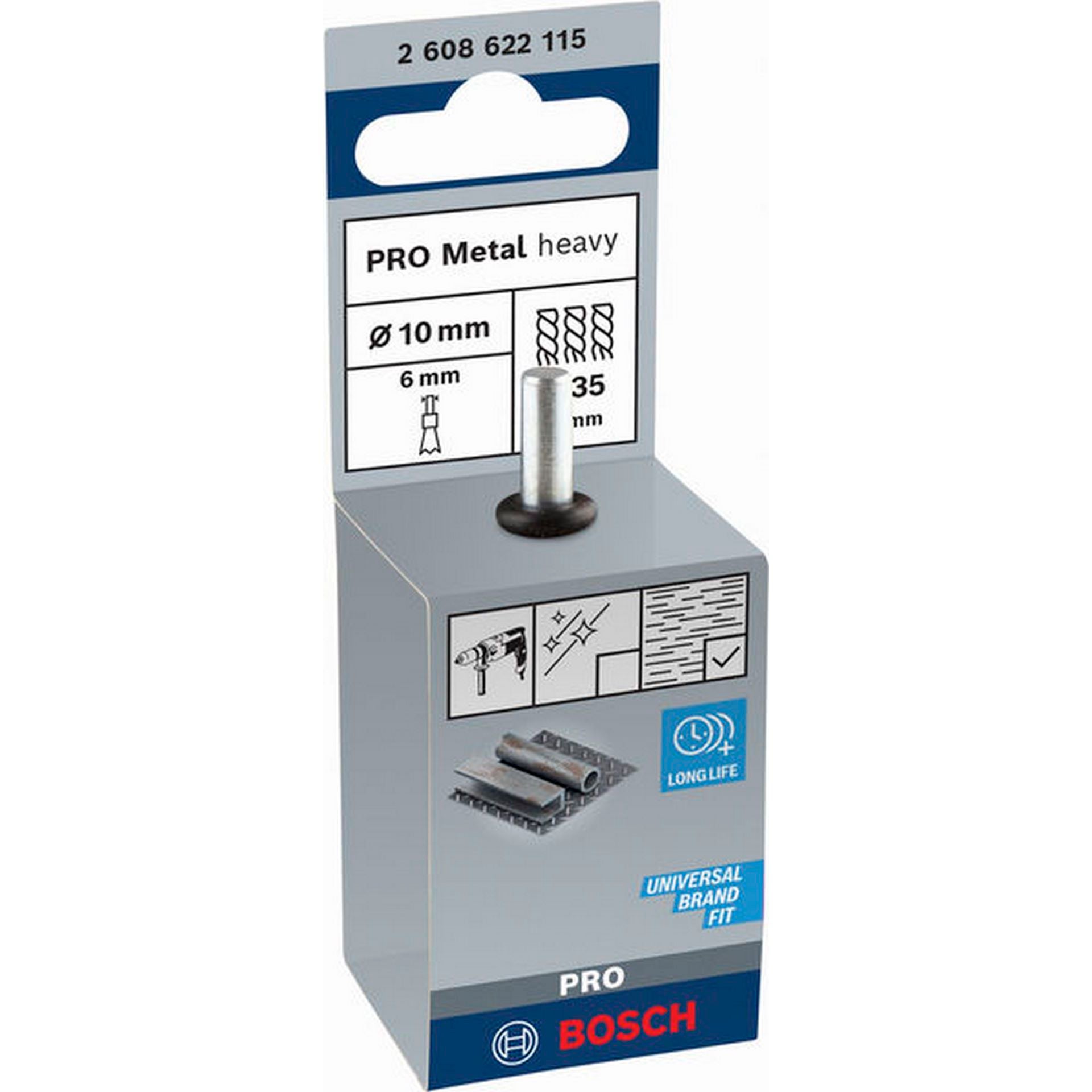 Bosch PRO Metal heavy Pinselbürste, gerader Schaft, 10 x 0,35 mm #2608622115