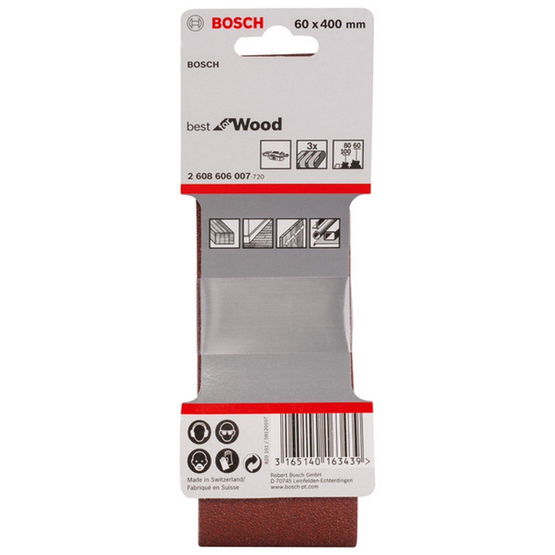 Bosch PRO X440 Schleifband, 60 x 400 mm, G60, G80, G100, 3-tlg. #2608606007